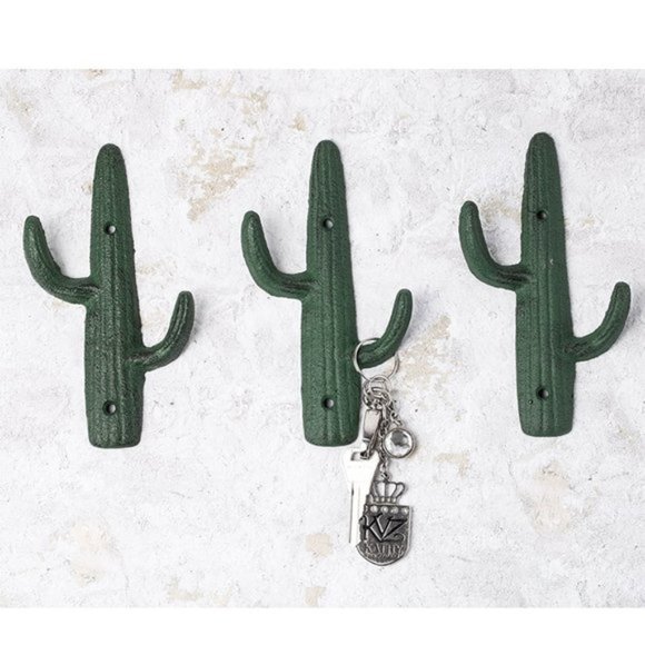 Single Cast Iron Cactus Wall Hook - Picture 2 of 6